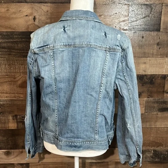 TREASURE & BOND distressed Light Wash jean jacket size Large - Picture 2 of 4
